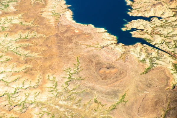 Аэрофотосъёмка Над Западной Частью Сша Ландшафтными Формами Озером Мид — стоковое фото