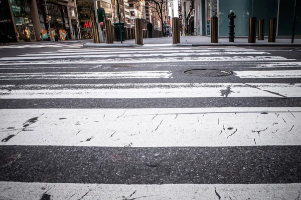 New York City Usa April 2020 Kosong Jalan Tengah Kota — Stok Foto