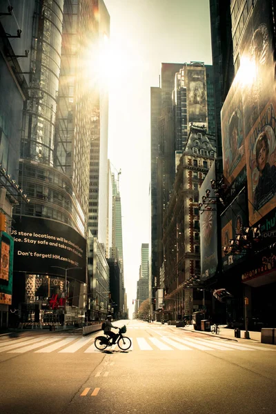 New York City Dubna 2020 Pohled Prázdnou Ulici Times Square — Stock fotografie
