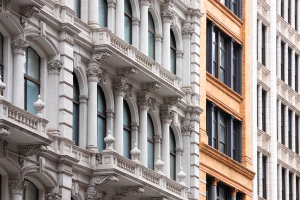 Pohled Řadu Klasických Bytových Domů New Yorku Soho Manhattanu — Stock fotografie