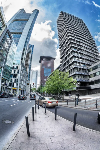 Vista futurista de la calle Grosse Gallusstrasse . —  Fotos de Stock