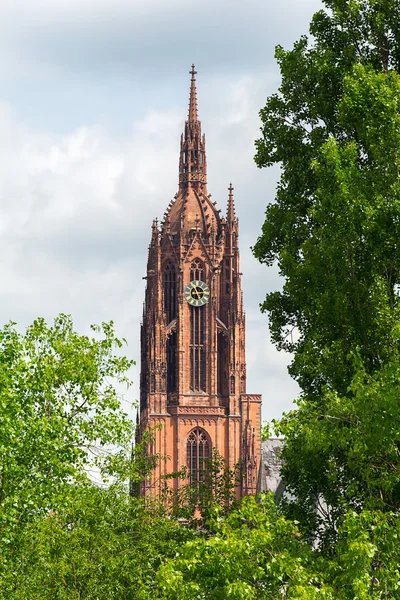 Catedral de São Bartolomau Frankfurter Dom em Roemerberg Frankfur — Fotografia de Stock