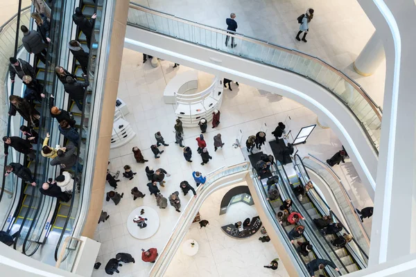 Futuristic interior renovated shopping center — Stock Photo, Image