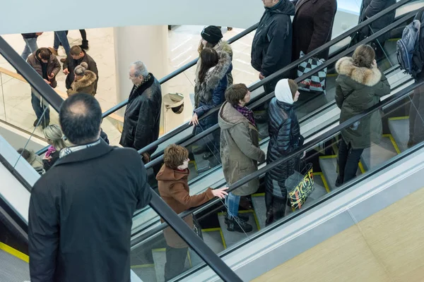 Futuristic interior renovated shopping center — Stock Photo, Image