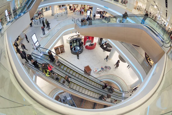 Futuristic interior renovated shopping center — Stock Photo, Image