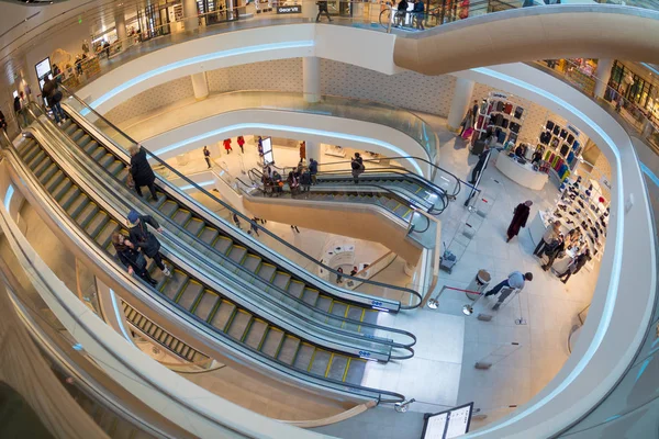 Futuristic interior renovated shopping center — Stock Photo, Image