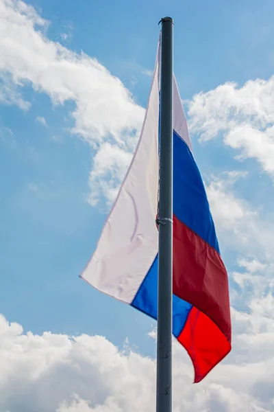 Russian flag on the beautiful sky — Stock Photo, Image