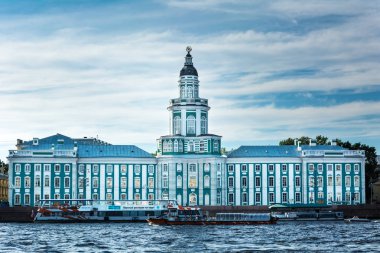 Kunstkamera building on embankment of Neva river in Saint Peters clipart