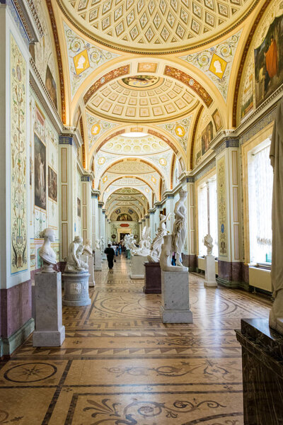 Interior gallery of ancient art, the State Hermitage Museum, St.