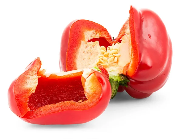 Red bell pepper. Isolation on a white background with clipping p — Stock Photo, Image