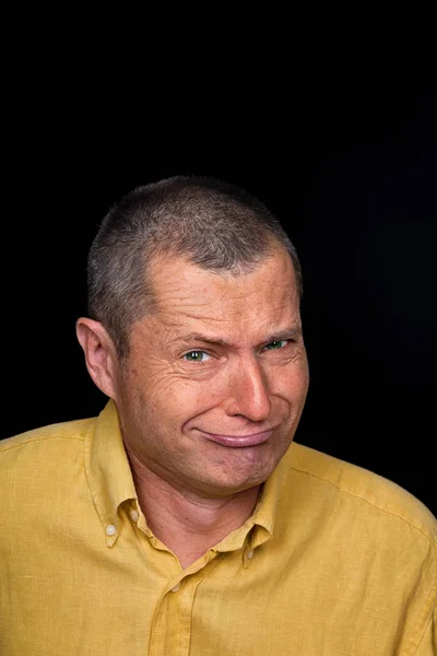 Male Portrait with grotesque emotions — Stock Photo, Image