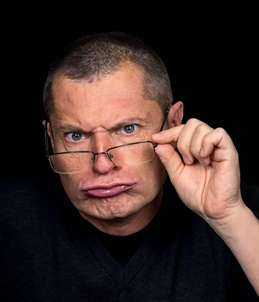 Macho Retrato con emociones grotescas — Foto de Stock