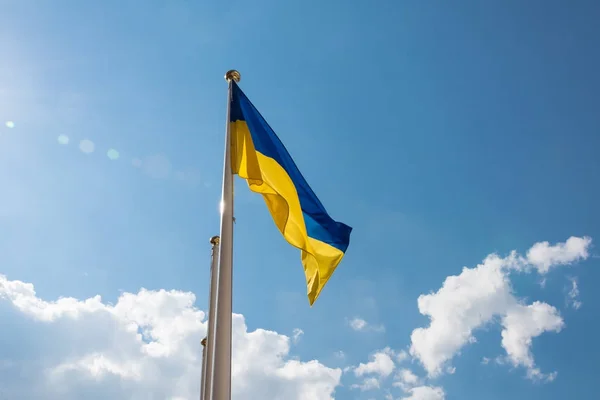 National yellow - blue flag of Ukraine — Stock Photo, Image