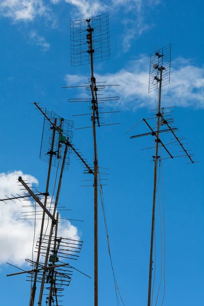 Çatı antenleri ormanı — Stok fotoğraf