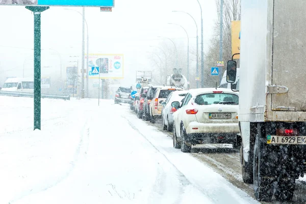 Trafic furtună de iarnă — Fotografie, imagine de stoc