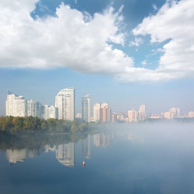 Kiev Obolon ilçe silueti, Ukrayna.