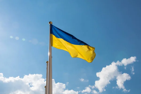 National yellow - blue flag of Ukraine — Stock Photo, Image