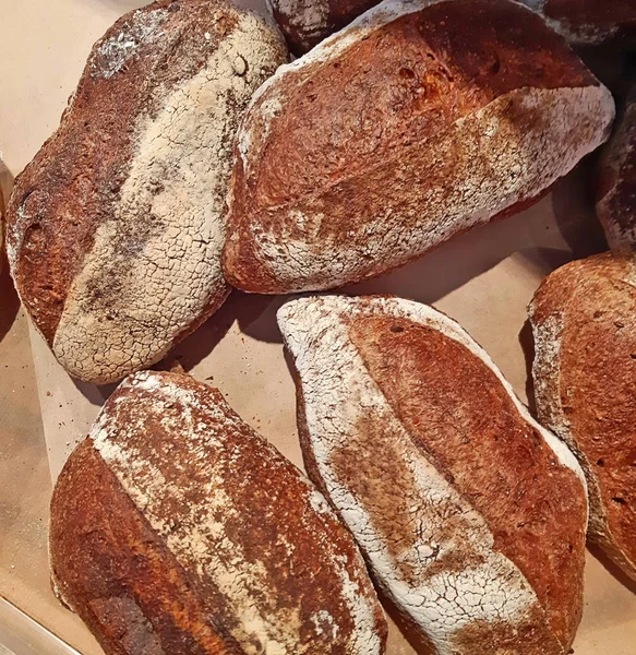 Real Whole Grain Rye Oats Wheat Bread Close — Stock Photo, Image