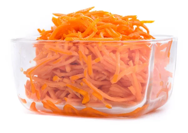 Marinaded Korean Style Carrots Glass Bowl — Stock Photo, Image