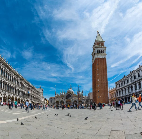Venedig Italien Maj 2019 Turisttrafik Piazza San Marco Venedig — Stockfoto