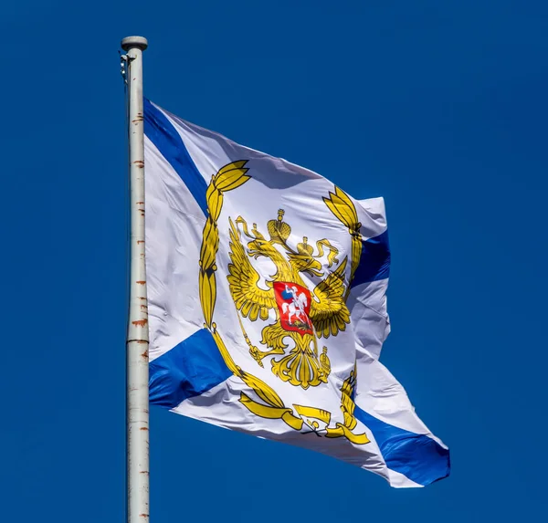 Petersburg Rússia Julho 2016 Bandeira Santo André Voa Sobre Almirantado — Fotografia de Stock