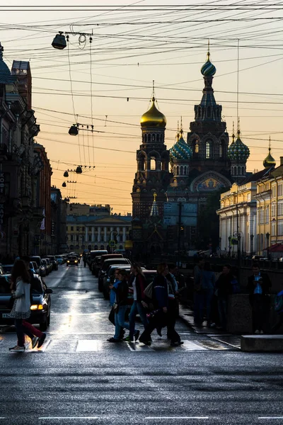 Petersburg Ryssland Juli 2016 Frälsarens Kyrka Blod Den Vita Natten — Stockfoto