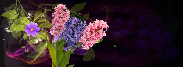 Hyacinth.Spring.Easter.Floral achtergrond — Stockfoto