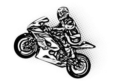motorcycle racer vector illustration clipart