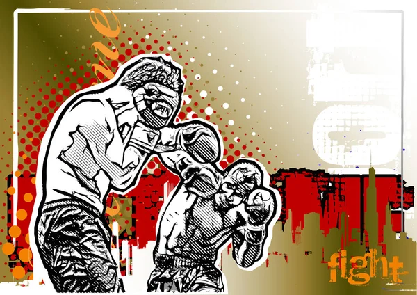 Box Fighters poster fond — Image vectorielle