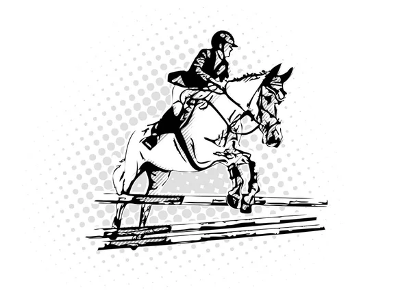 Show jumping vettoriale illustrazione — Vettoriale Stock