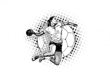 women handball vector illustration clipart