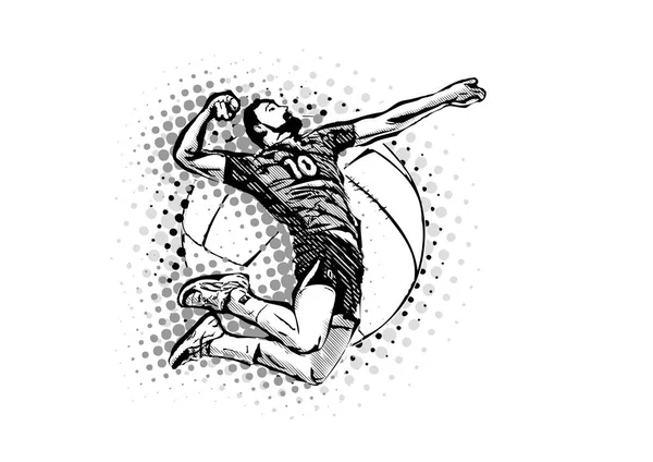 Vector de voleibol de los hombres ilustración — Vector de stock