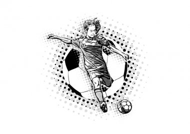 Kadınlar futbol vektör çizim