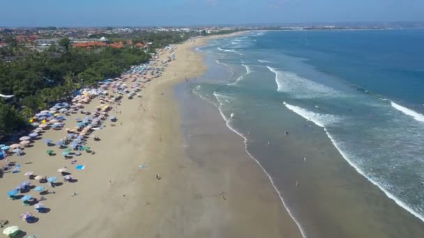 Vista aerea sulla spiaggia. Bali. Oceano — Video Stock