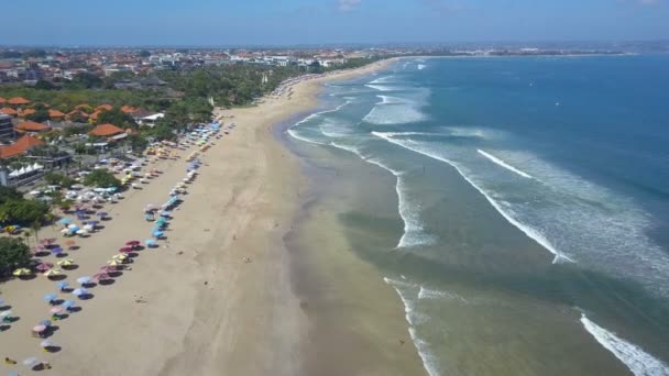 Aerial view on the beach. Bali. Ocean — Stock Video