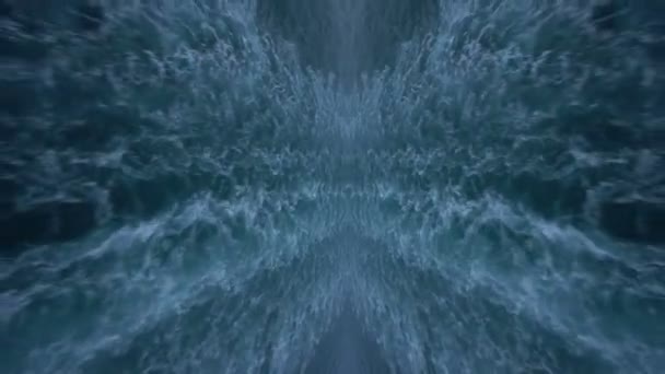 製海の波のミラー イメージのクルーズ船 — ストック動画