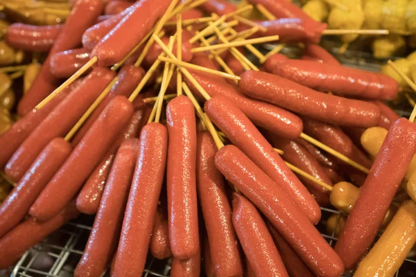 Thai sausages on stick — Stock Photo, Image