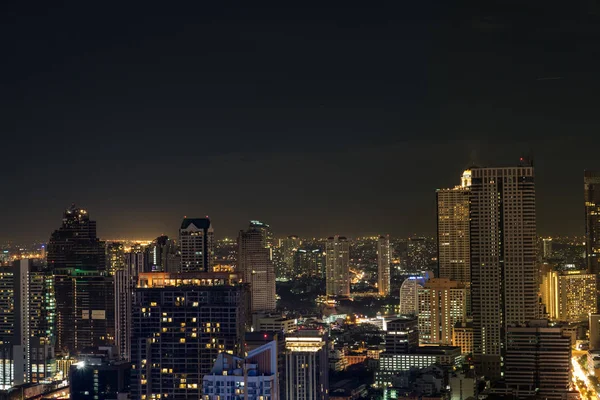 Panorama z Bangkoku v noci, Thajsko — Stock fotografie