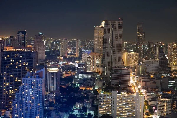 Panorama z Bangkoku v noci, Thajsko — Stock fotografie