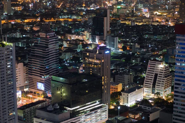 Panorama z Bangkoku v noci, Thajsko — Stock fotografie