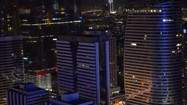 Panorama de Bangkok à noite — Vídeo de Stock