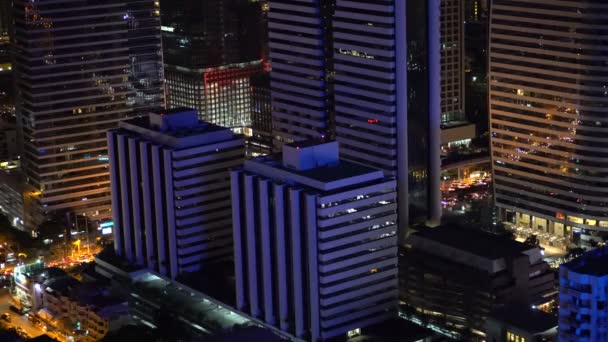 Panorama de Bangkok à noite — Vídeo de Stock