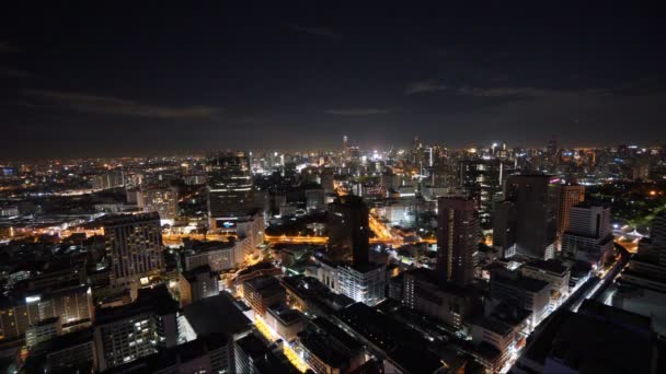 Panorama miasta Bangkok nocą, Tajlandia — Wideo stockowe