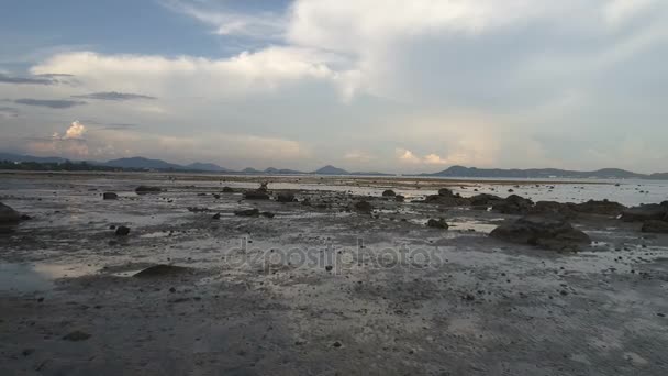 Vista aérea de la marea baja del mar en Phuket, Tailandia — Vídeos de Stock