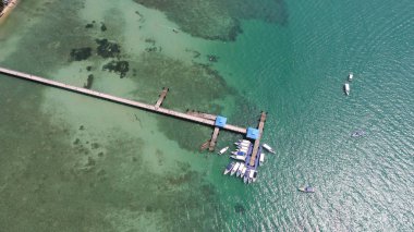 Rawai beach Phuket iskelede hava uçak fotoğrafı
