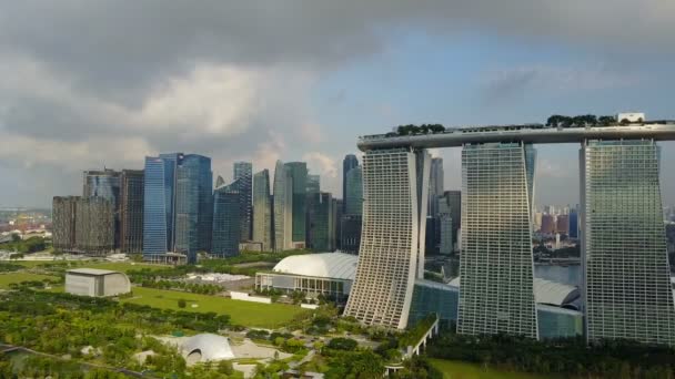 Foto aérea de Marina Bay Sands — Vídeos de Stock