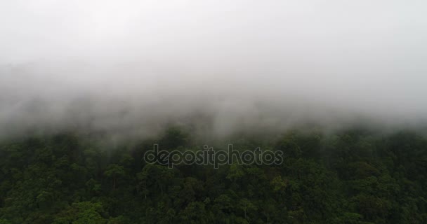 Survoler les hautes montagnes dans de beaux nuages — Video