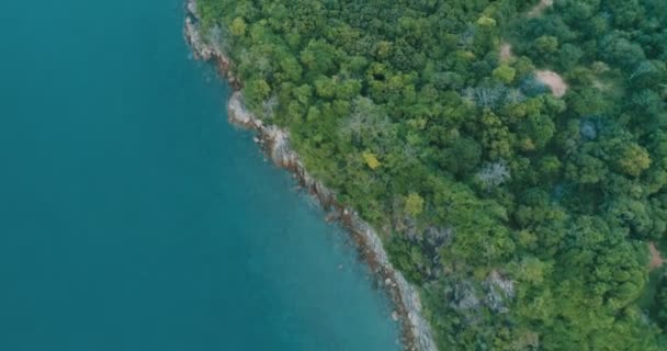 Flygfoto över tropisk ö och havet — Stockvideo