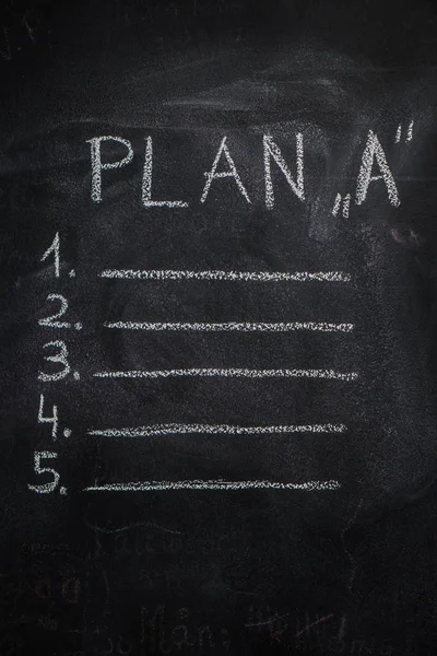 Plan "A" en pizarra negra — Foto de Stock