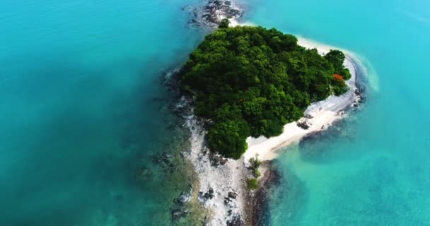 Luchtfoto van het tropische eiland en de zee — Stockvideo